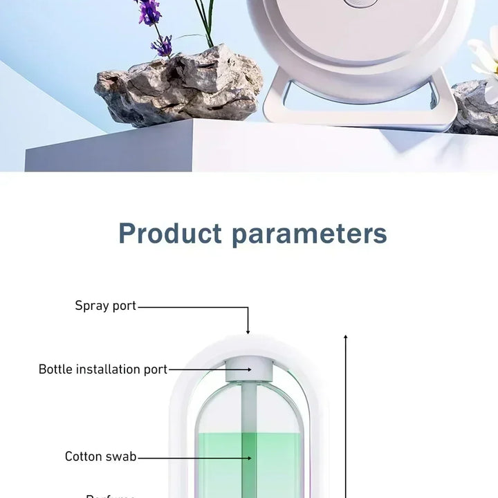 Automatic Fragrance Machine Perfume Scent Machine Essential Oil Diffuser Nebulizer for Kitchen and Toilet Home Deodorization